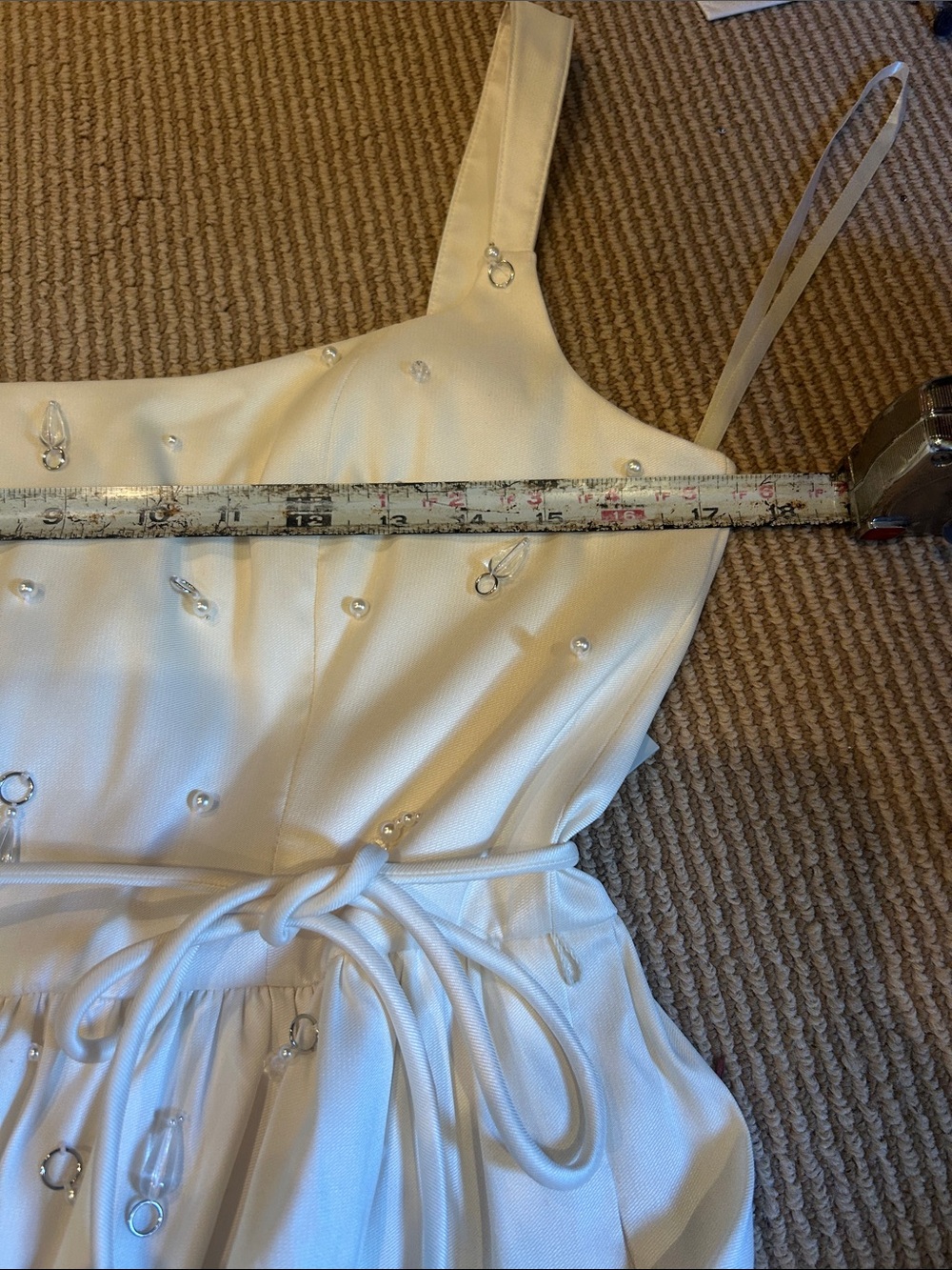 NWT ANTONIO MELANI x Elizabeth damrich glass mikado White Beaded Dress size 4 - Picture 10 of 14